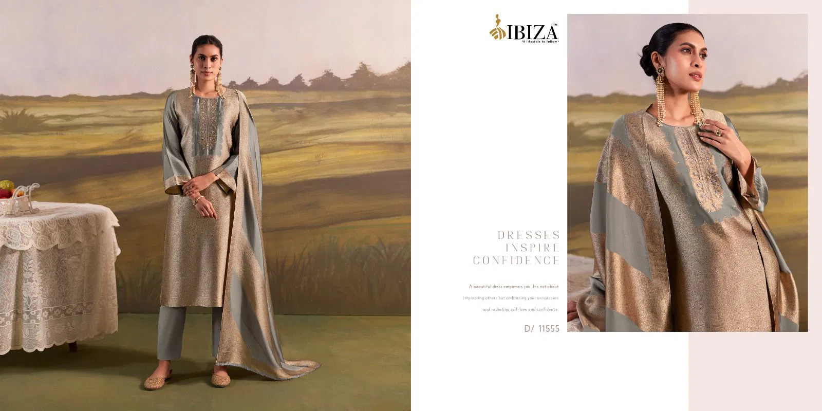 Ibiza Safari Banglory Silk With Handwork Designer Salwar Kameez