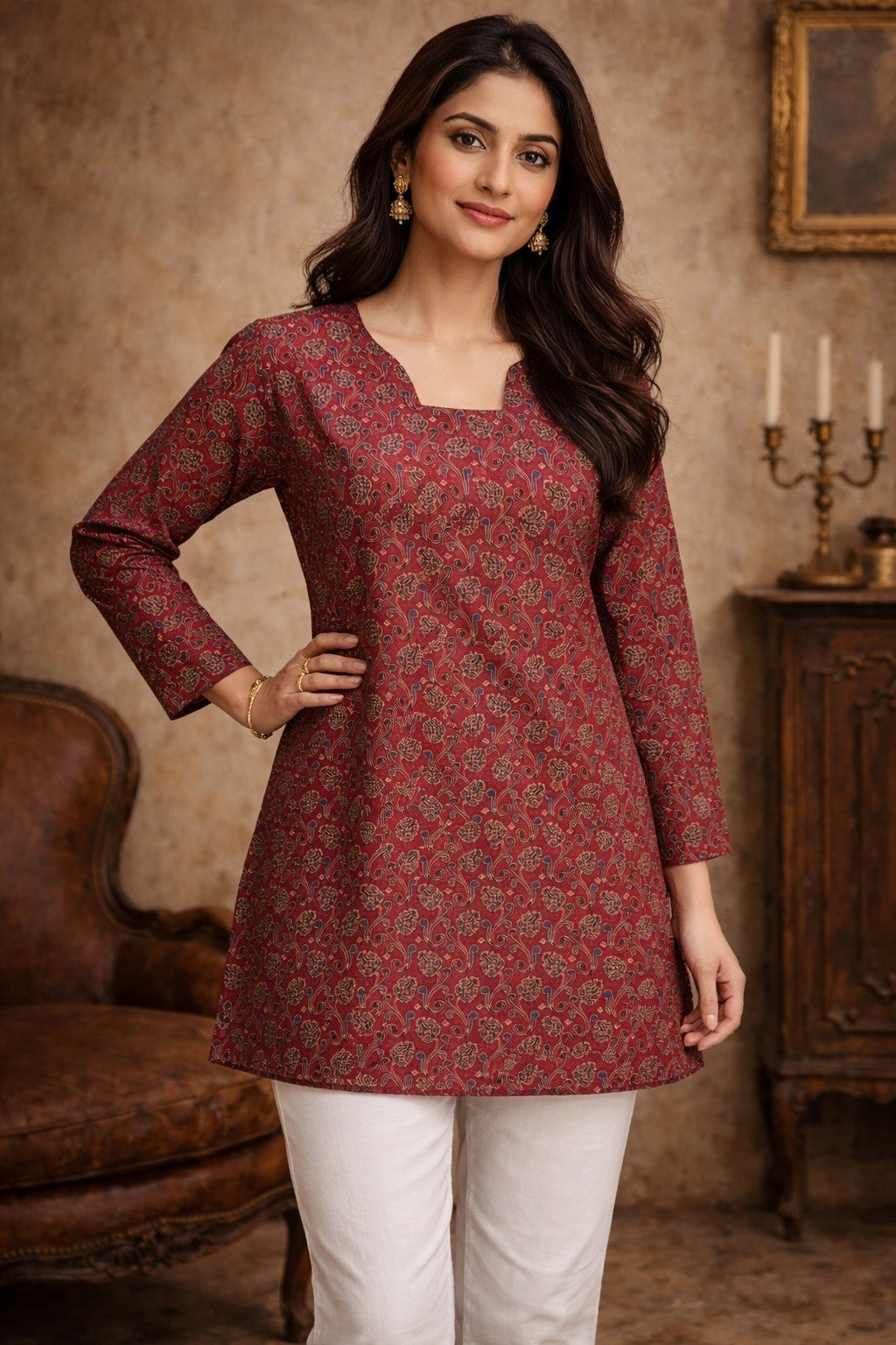 Aawiya RJ 7 Heavy Muslin Digital Printed Short Top