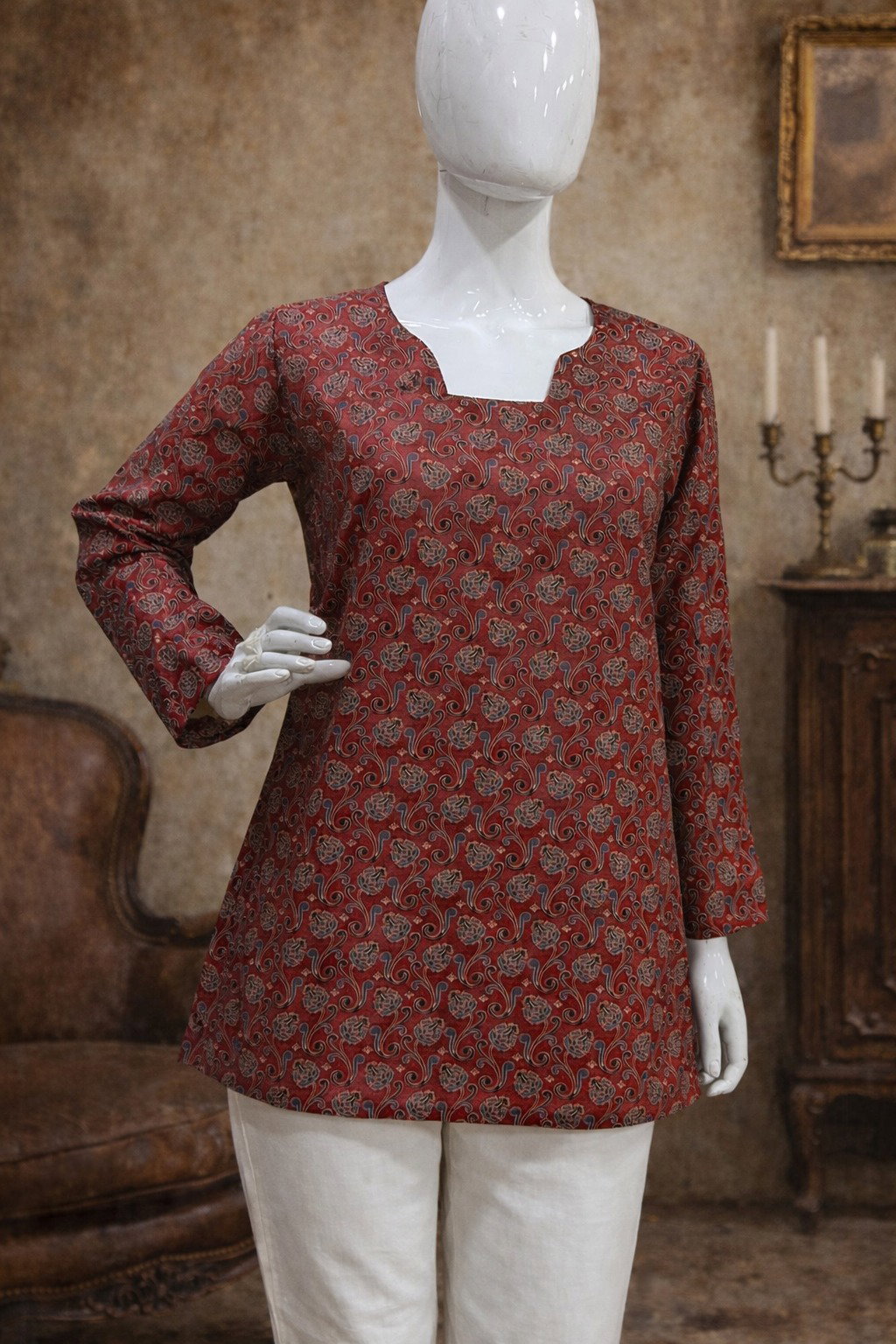 Aawiya RJ 7 Heavy Muslin Digital Printed Short Top