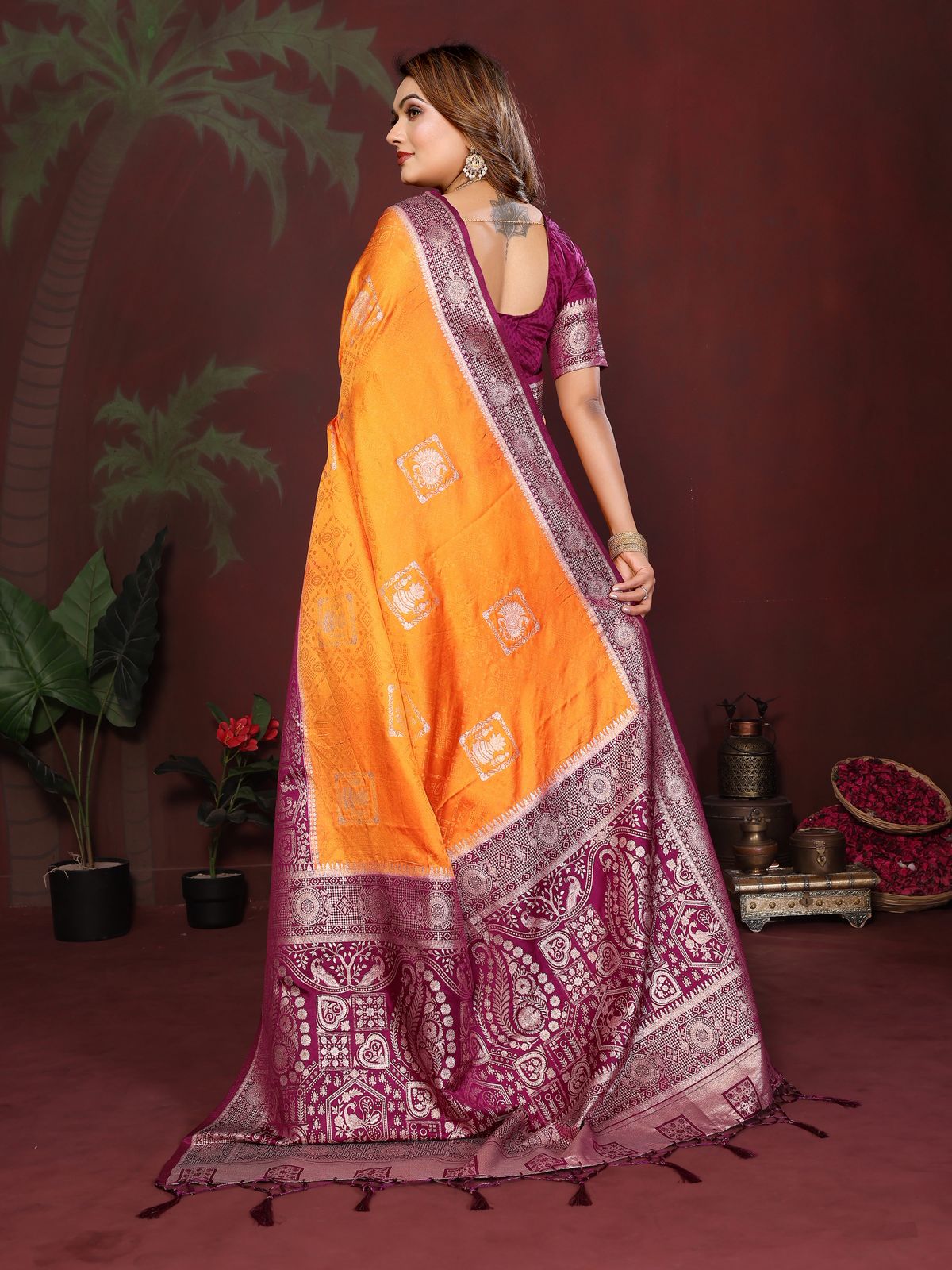 Lekha VC Shrinidhi Satin Silk Zari Weaving Saree