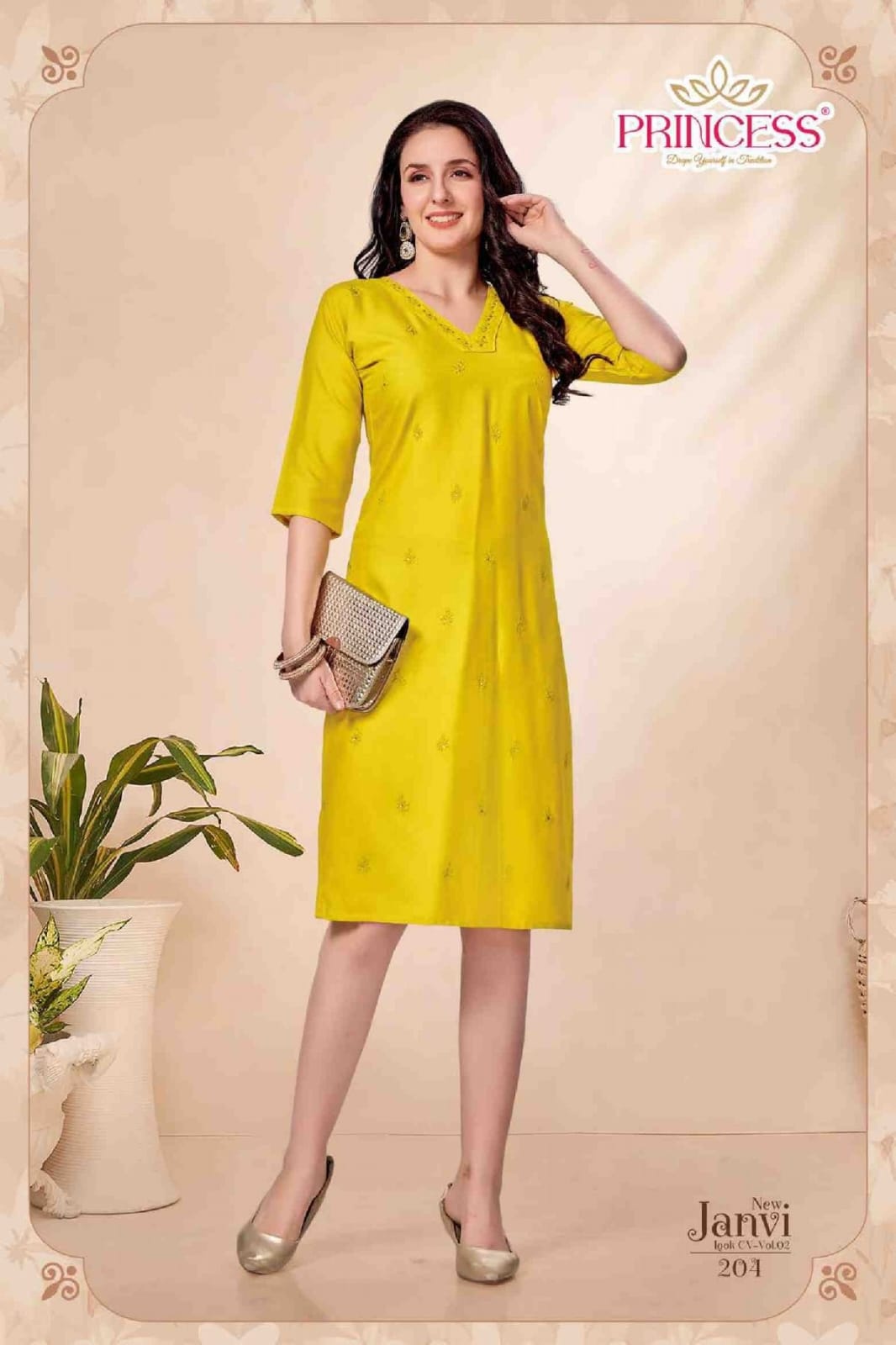 Princess New Janvi Look CV Vol 2 Heavy Rayon Embroidery Kurti