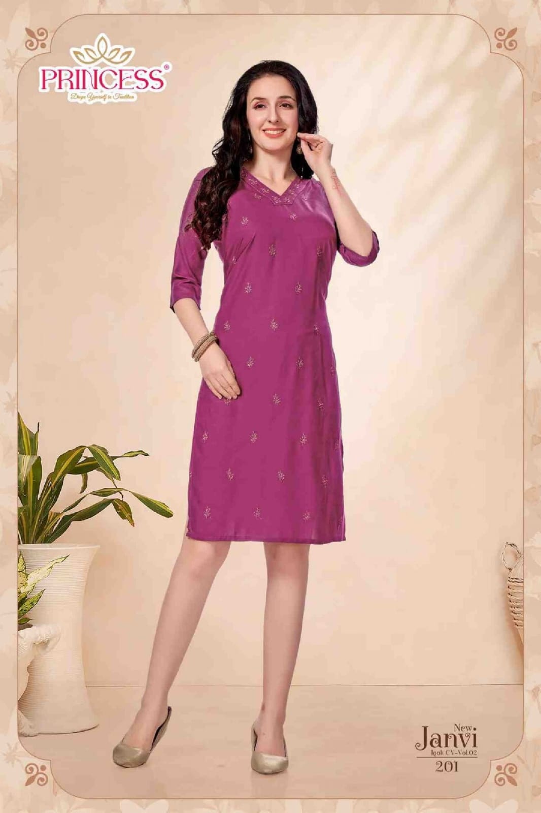 Princess New Janvi Look CV Vol 2 Heavy Rayon Embroidery Kurti
