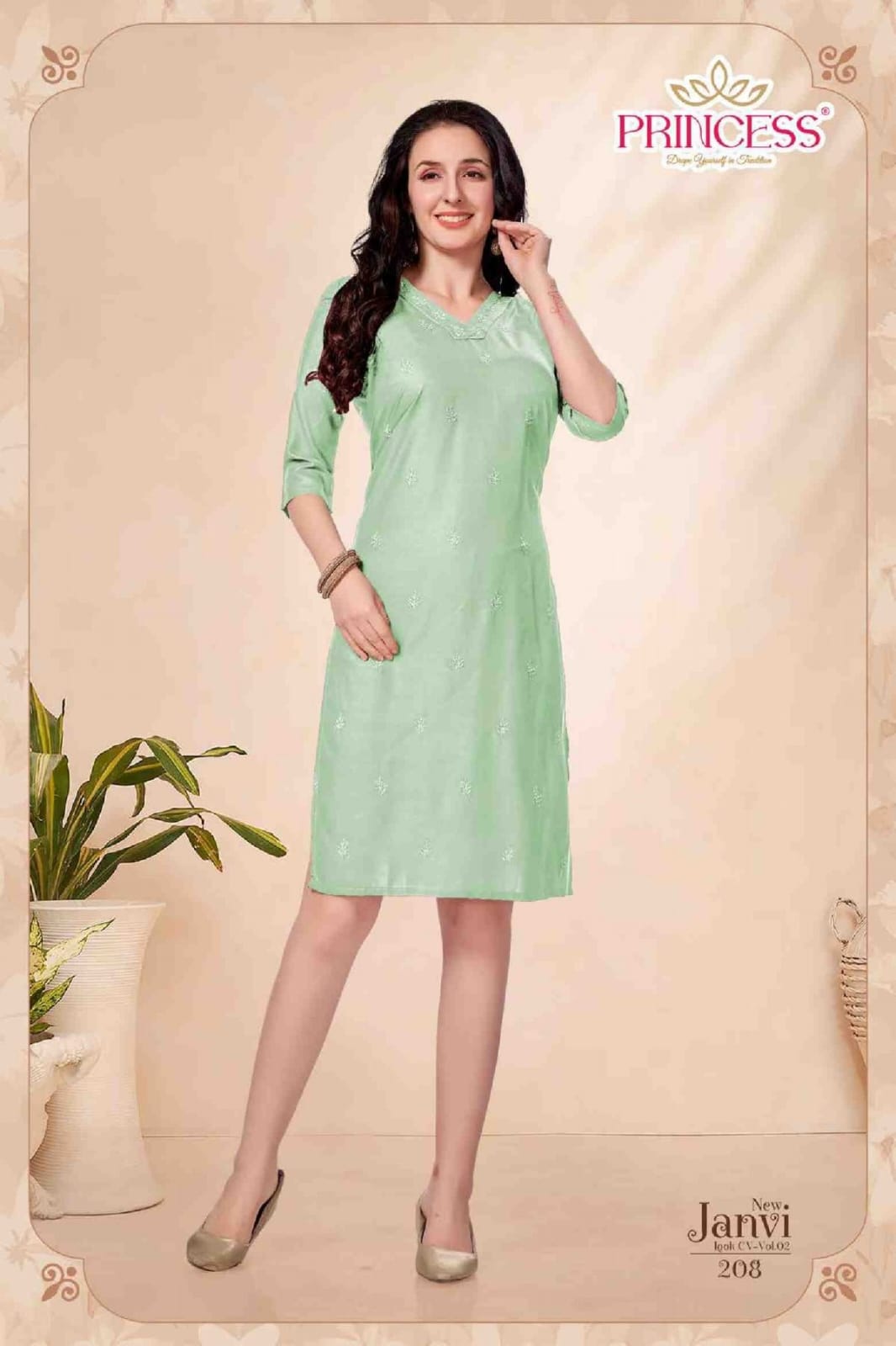 Princess New Janvi Look CV Vol 2 Heavy Rayon Embroidery Kurti