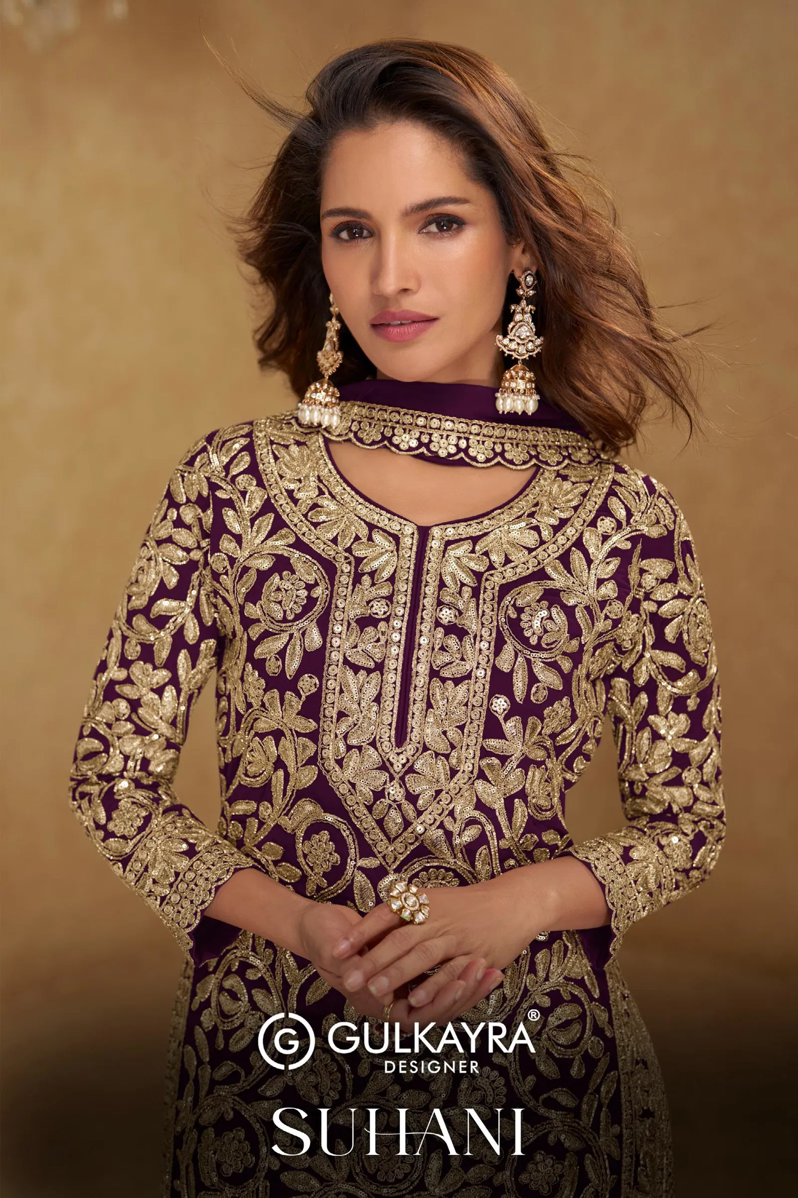 Gulkayra Suhani Georgette With Embroidery Work Top Bottom And Dupatta