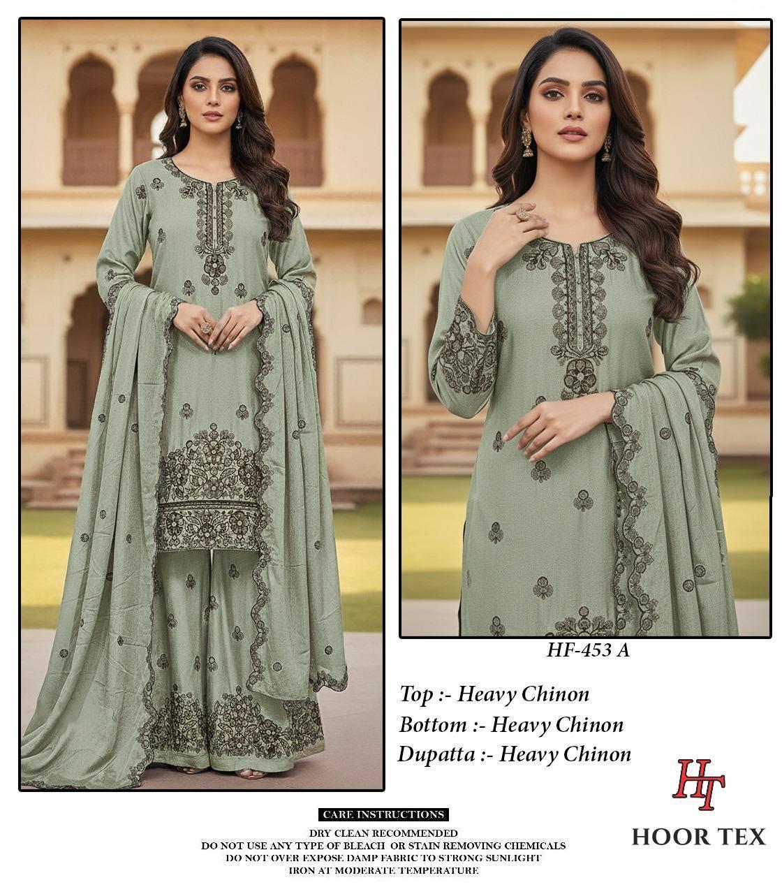 Hoor Tex HF 453 A to D Heavy Chinon With Cut Work Readymade Collection