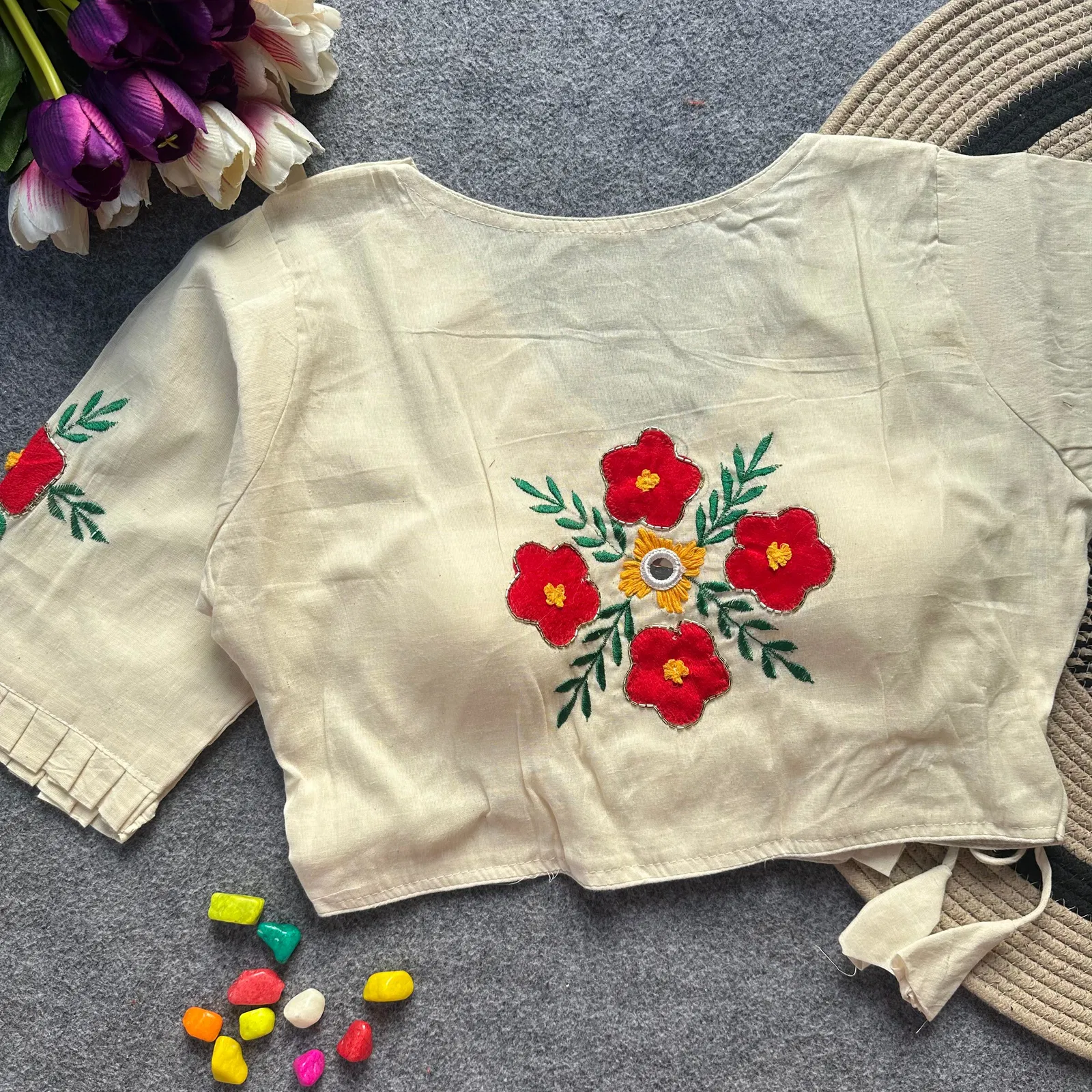 Khadi Flower Vol 1 Cotton Embroidery Designer Blouse Collection