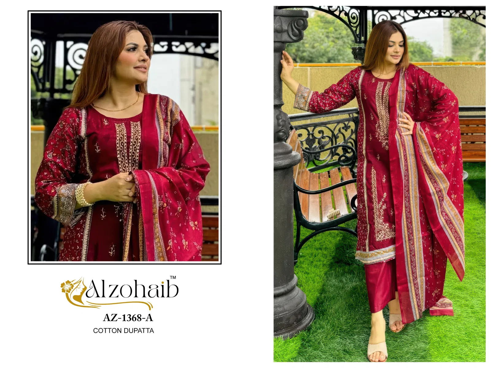 Alzohaib Az 1368 A To C Cotton Dupatta Cotton Pakistani Salwar Kameez
