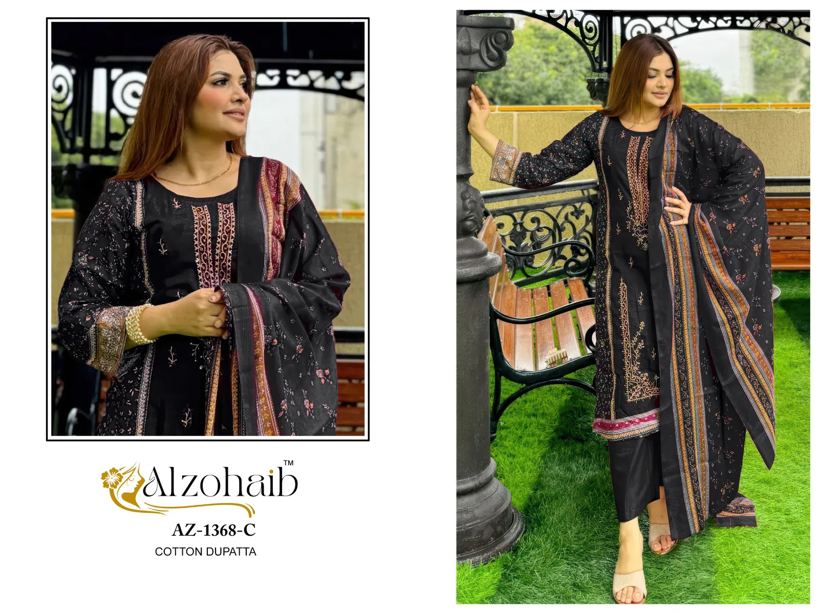 Alzohaib Az 1368 A To C Cotton Dupatta Cotton Pakistani Salwar Kameez