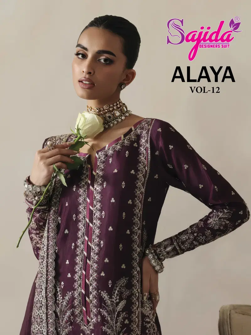Sajida Alaya Vol 12 Georgette With Embroidered Work Pakistani Salwar Kameez