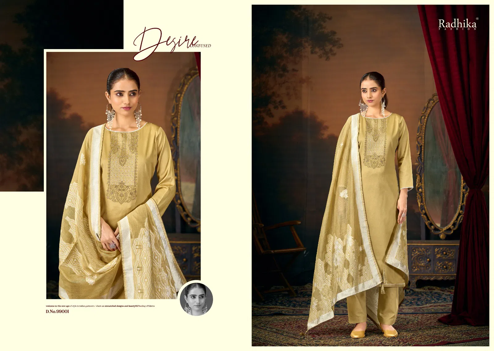 Radhika Azara Saykal Vol 5 Jam Cotton Embroidery Dress Material