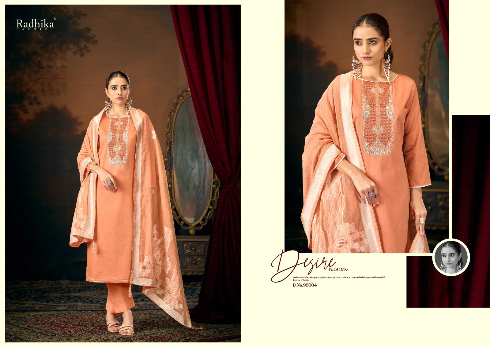 Radhika Azara Saykal Vol 5 Jam Cotton Embroidery Dress Material