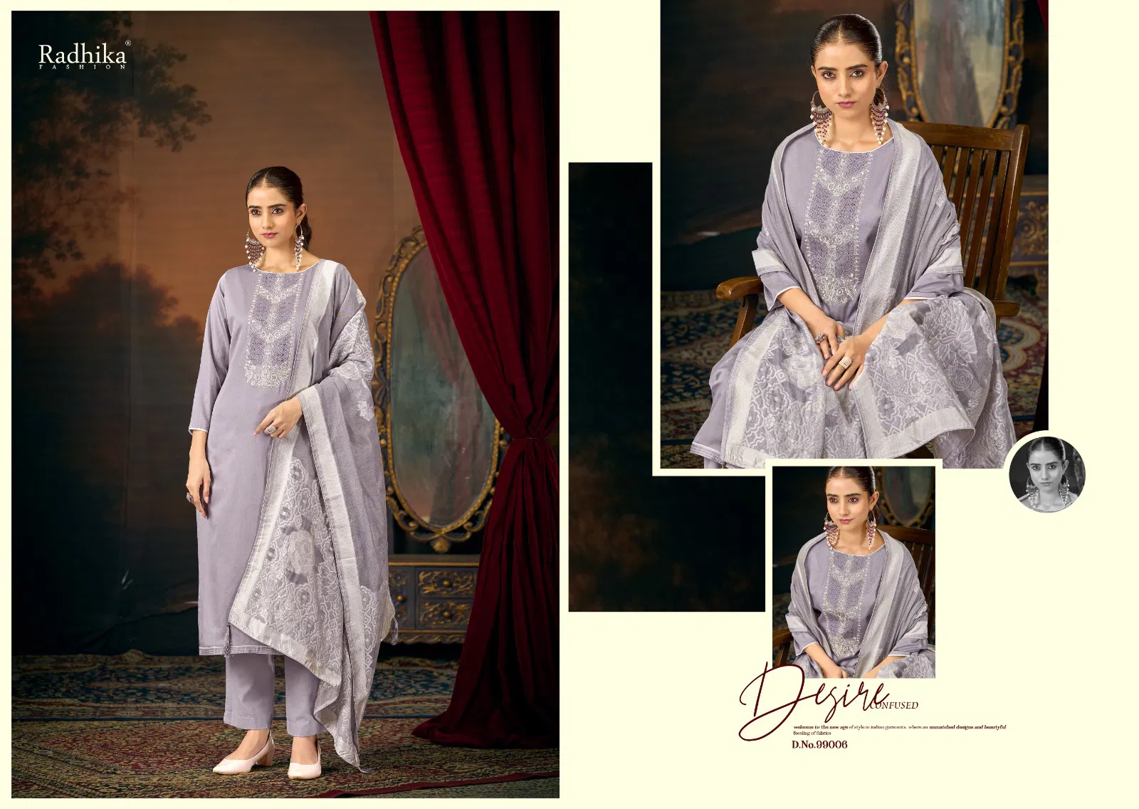 Radhika Azara Saykal Vol 5 Jam Cotton Embroidery Dress Material