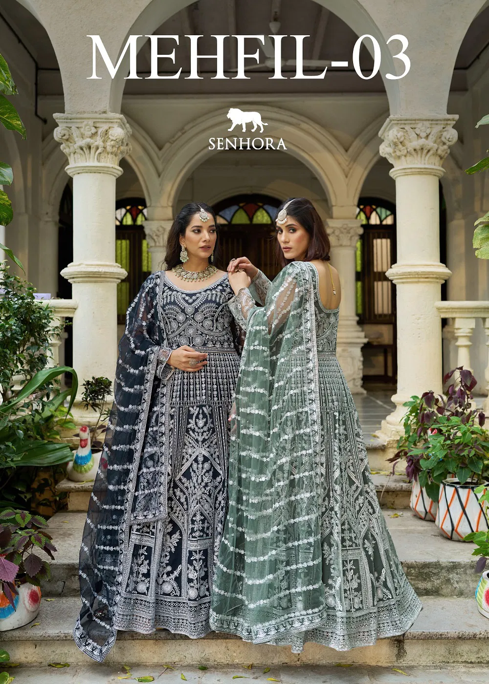 Senhora Mehfil 03 Pure Butterfly Net Designer Gown With Dupatta Collection