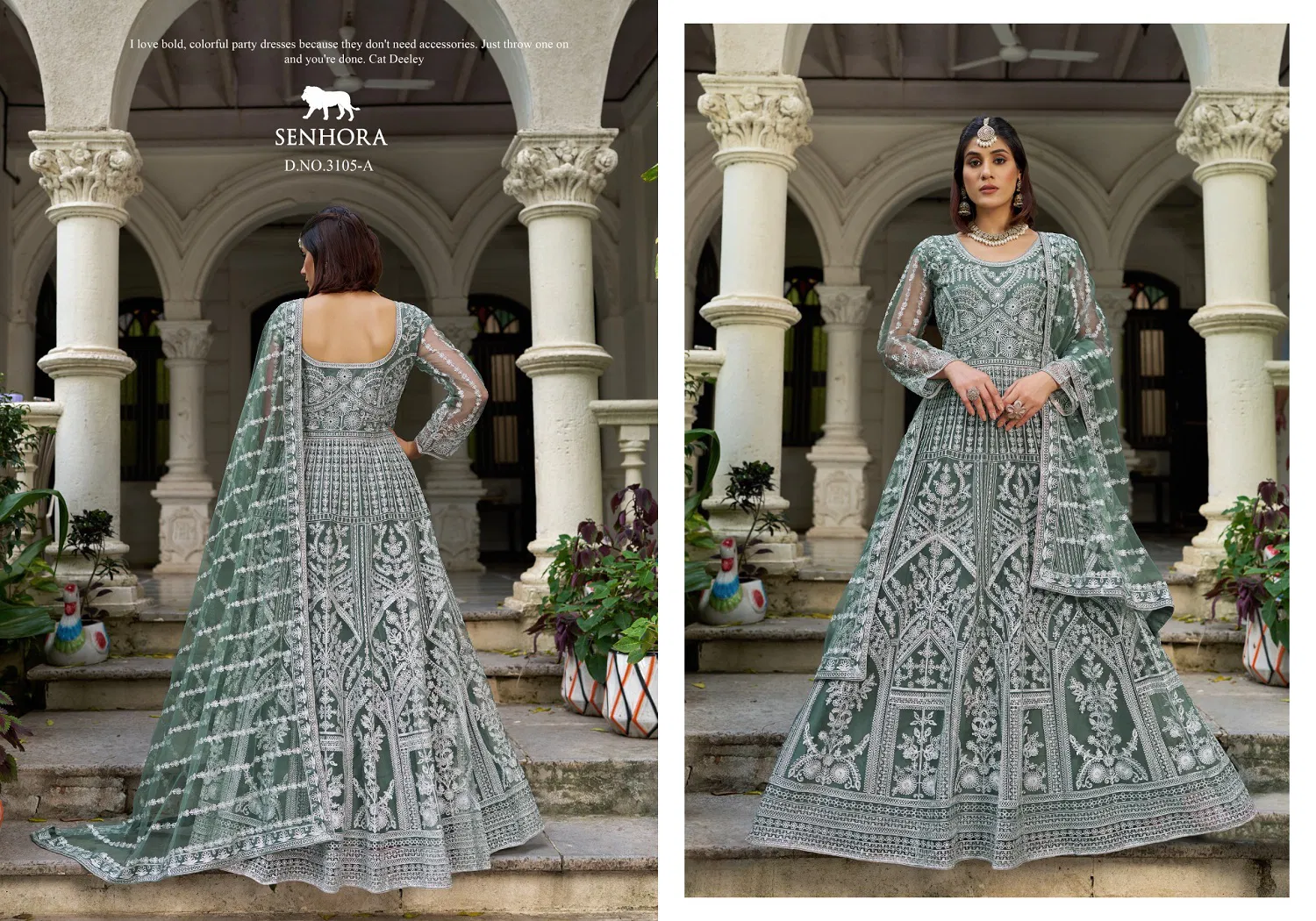 Senhora Mehfil 03 Pure Butterfly Net Designer Gown With Dupatta Collection