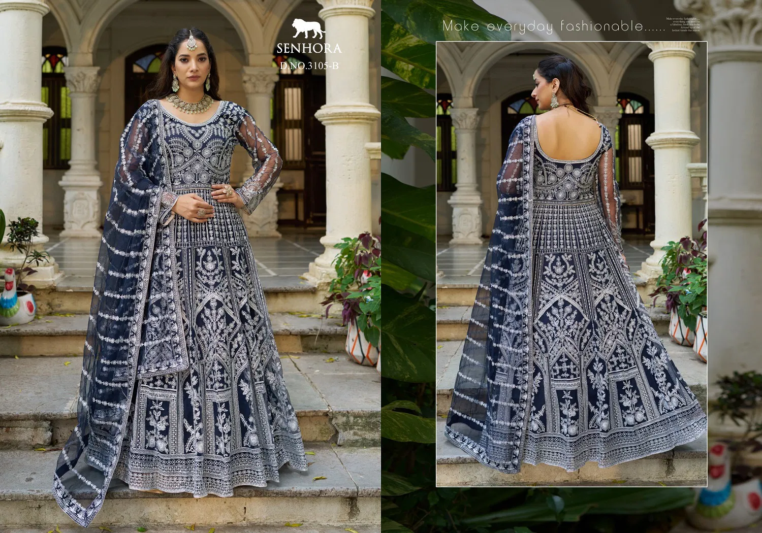 Senhora Mehfil 03 Pure Butterfly Net Designer Gown With Dupatta Collection