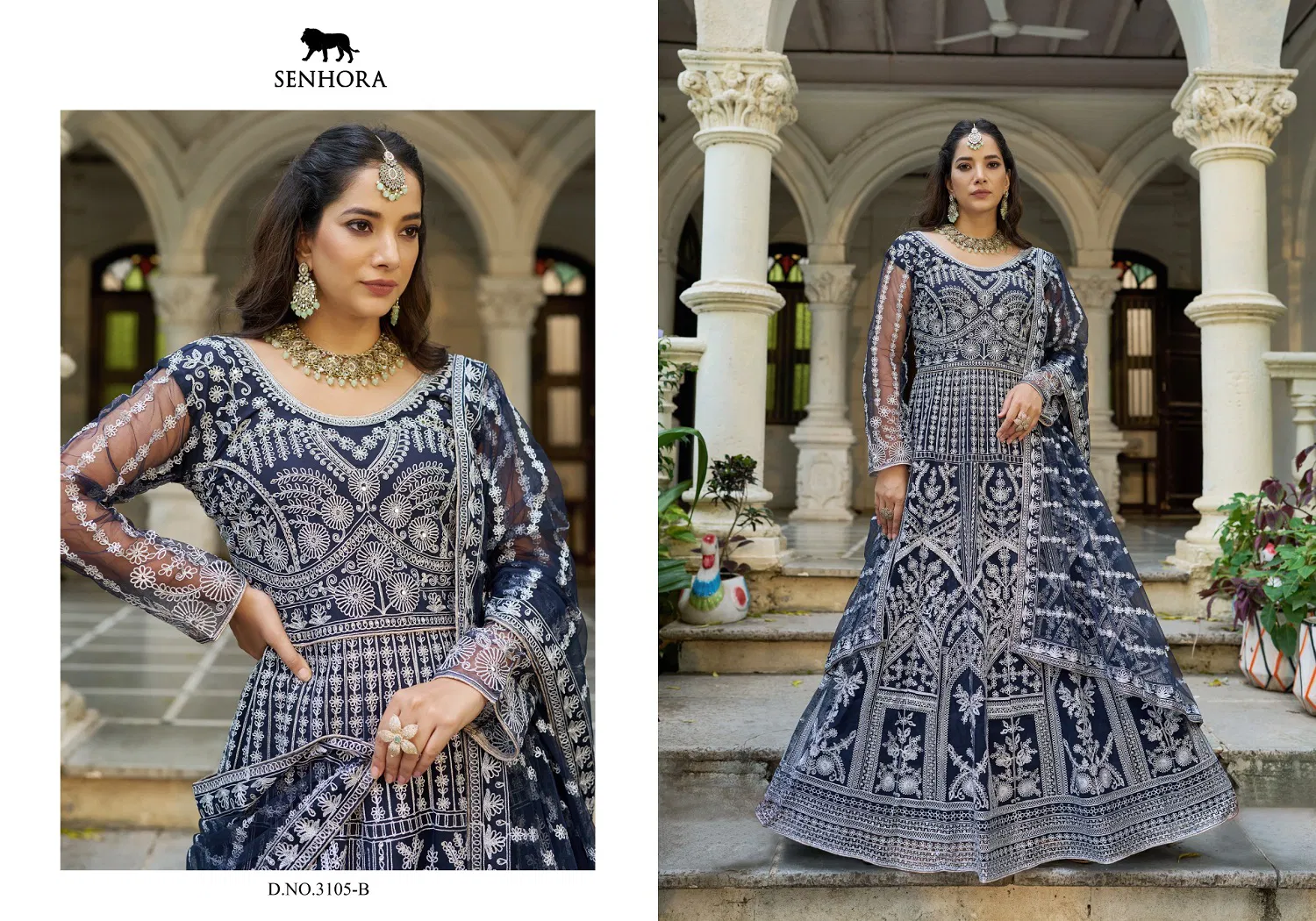 Senhora Mehfil 03 Pure Butterfly Net Designer Gown With Dupatta Collection