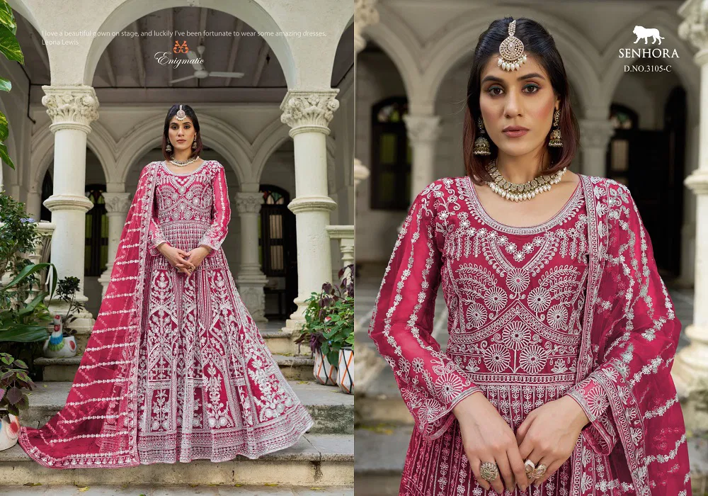 Senhora Mehfil 03 Pure Butterfly Net Designer Gown With Dupatta Collection