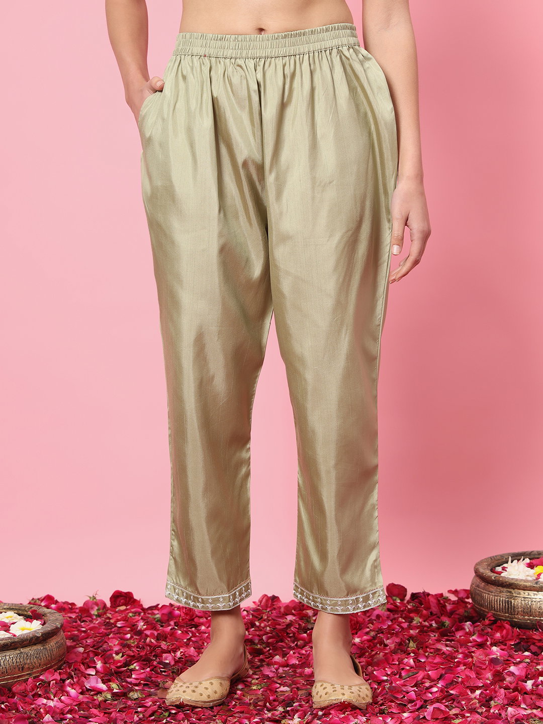 VP 9539 Pista Kurta pant Dupatta 3Pcs set