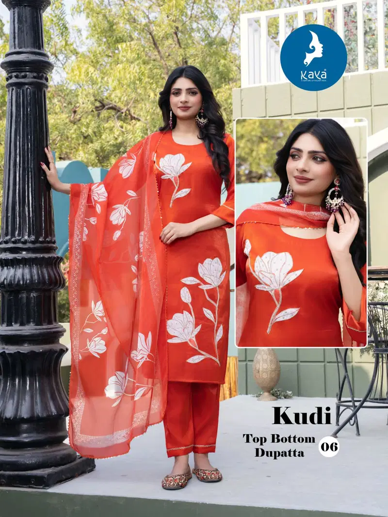 Kaya Kudi Roman Glass Casual Wear Kurti Pant And Dupatta Collection