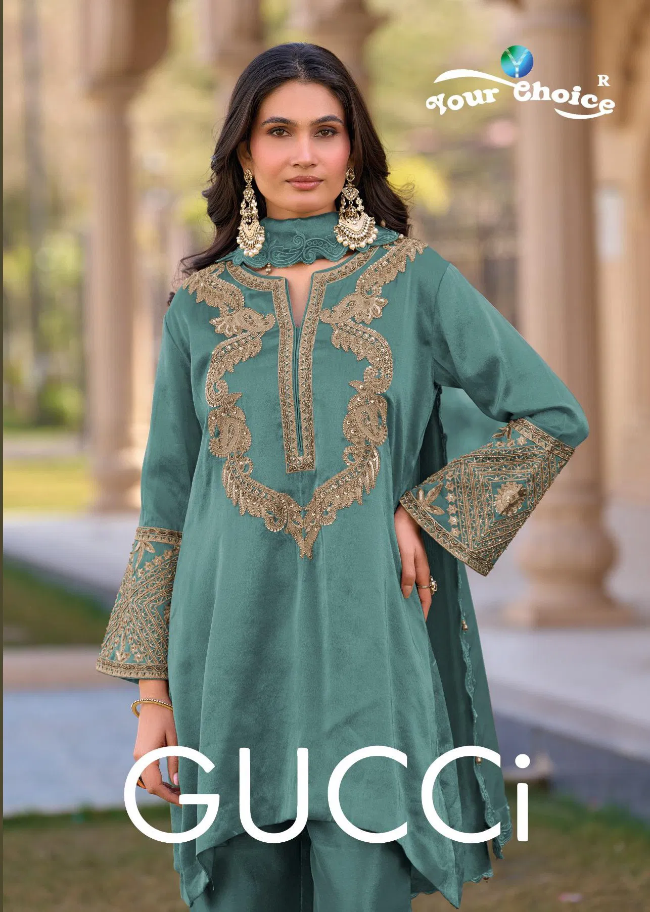 Your Choice Gucci Hiranya Silk With Work Designer Readymade Salwar Kameez