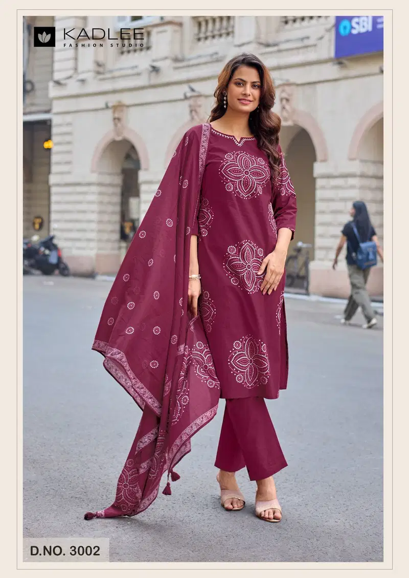 Kadlee Nivaasa Cotton Print Casual Wear Top Bottom And Dupatta