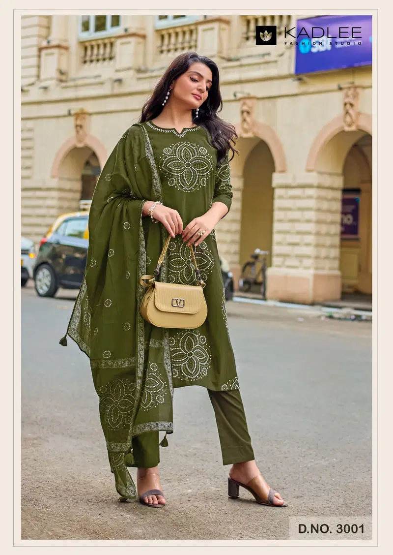 Kadlee Nivaasa Cotton Print Casual Wear Top Bottom And Dupatta