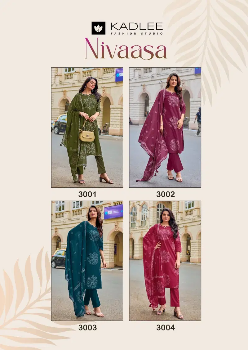 Kadlee Nivaasa Cotton Print Casual Wear Top Bottom And Dupatta