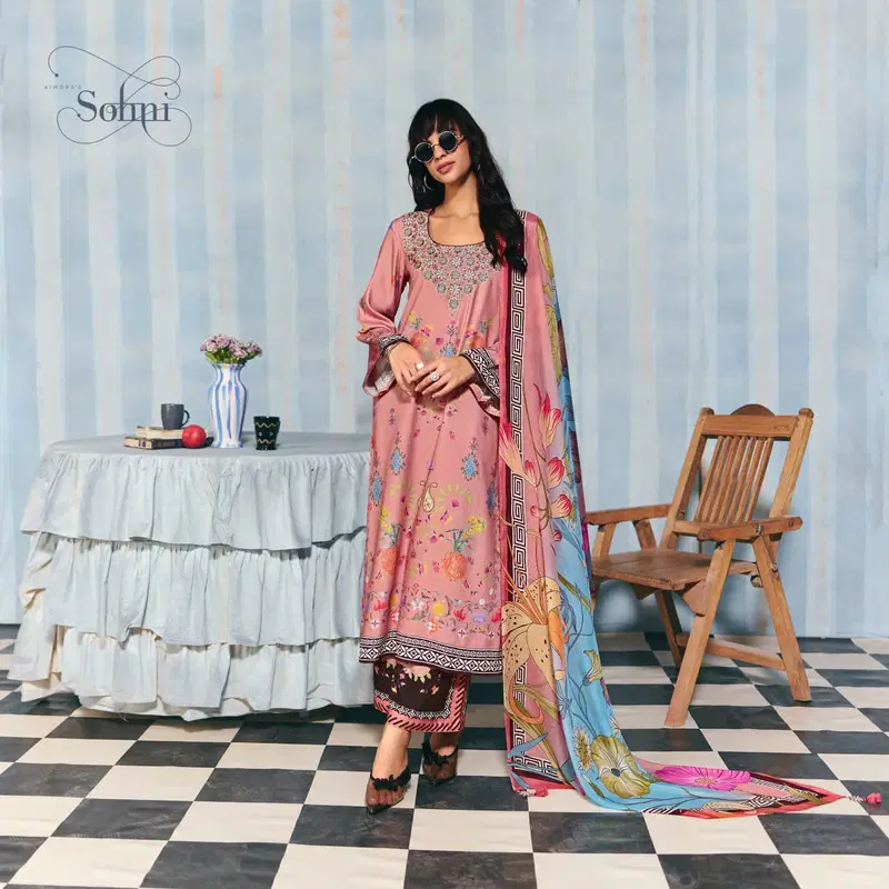 Kimora Sohni Helina Lawn Cotton Digital Print Embroidery Salwar Kameez