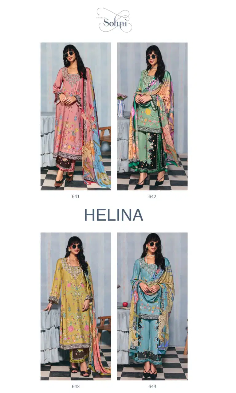 Kimora Sohni Helina Lawn Cotton Digital Print Embroidery Salwar Kameez