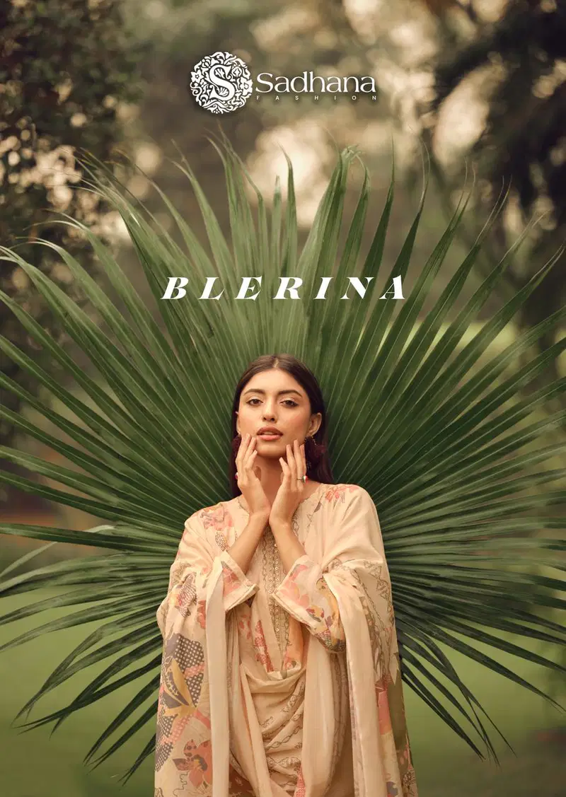 Sadhana Blerina Linen Digital Print With Khatli Work Salwar Kameez