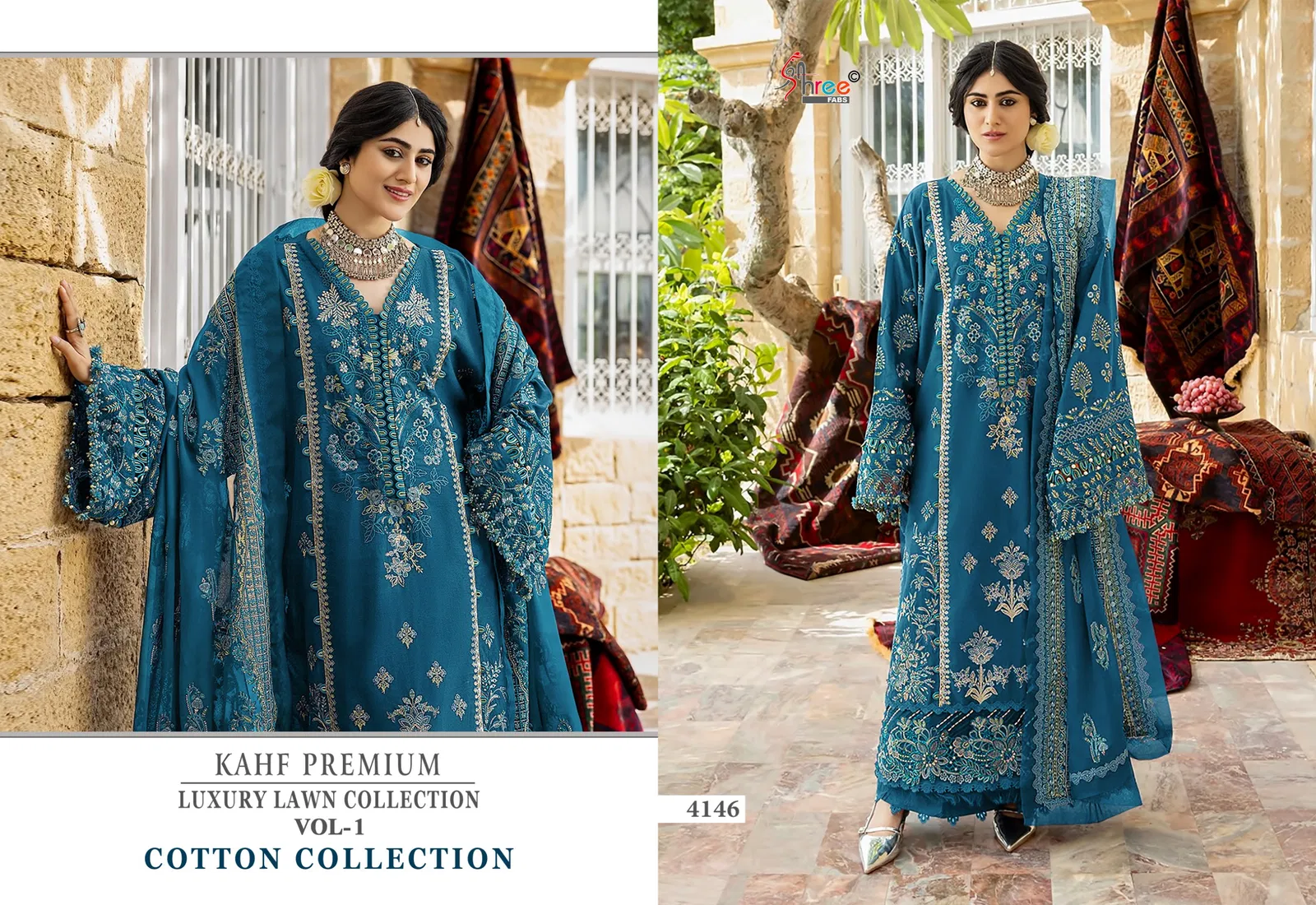 Shree Kahf Premium Luxury Lawn Collection Vol 1 Kota Doriya Dupatta Pakistani Suits