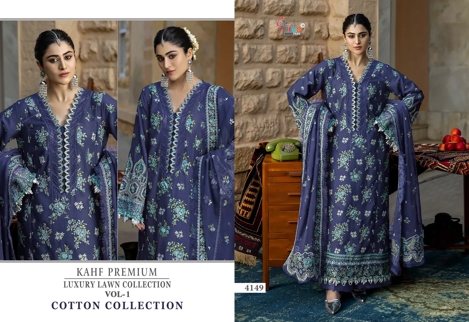 Shree Kahf Premium Luxury Lawn Collection Vol 1 Kota Doriya Dupatta Pakistani Suits
