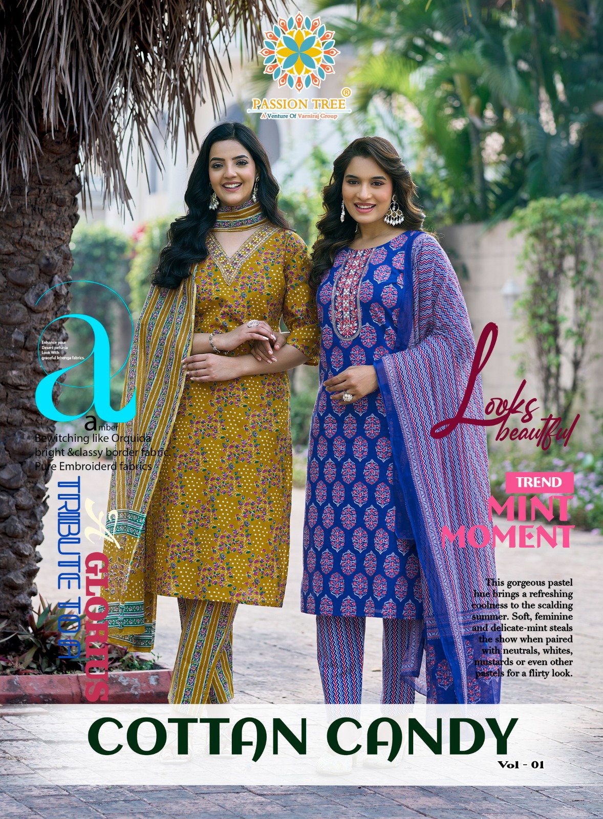 Cotton Candy Vol 1 Passion Tree Straight top With bottom and Dupatta Collection