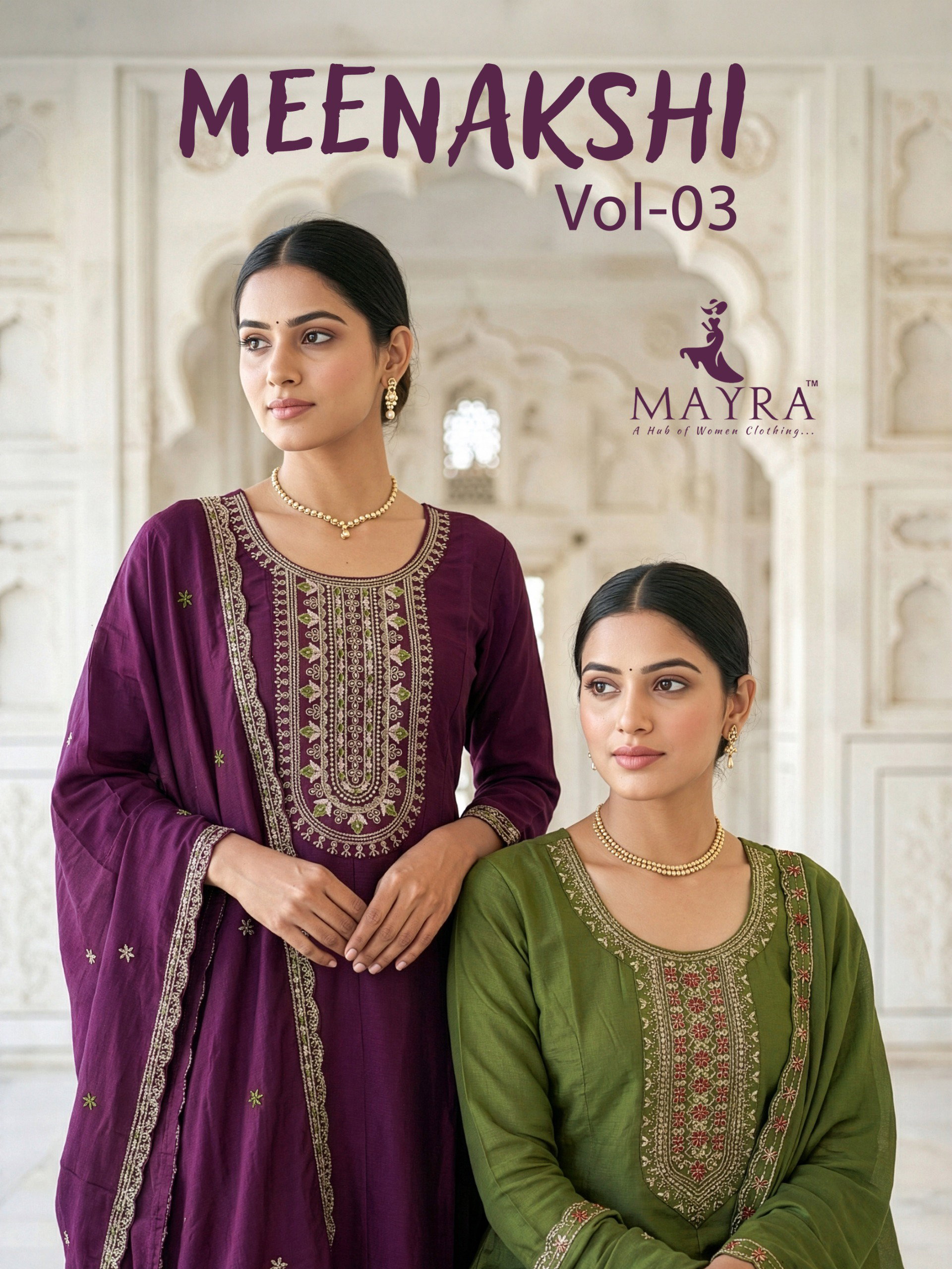 Mayra Meenakshi Vol 3 Roman Silk Kurti With Bottom and Dupatta Collection