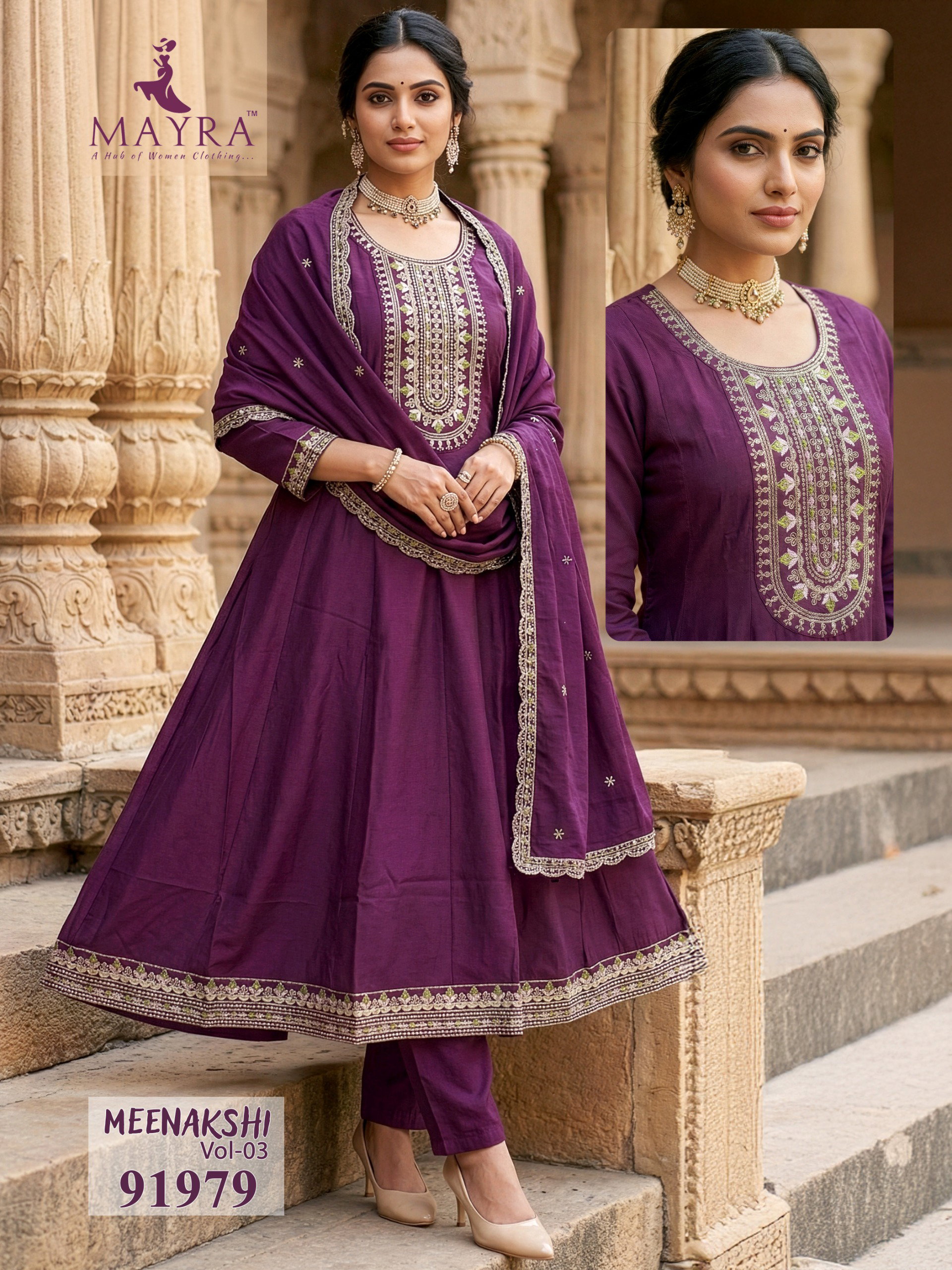 Mayra Meenakshi Vol 3 Roman Silk Kurti With Bottom and Dupatta Collection