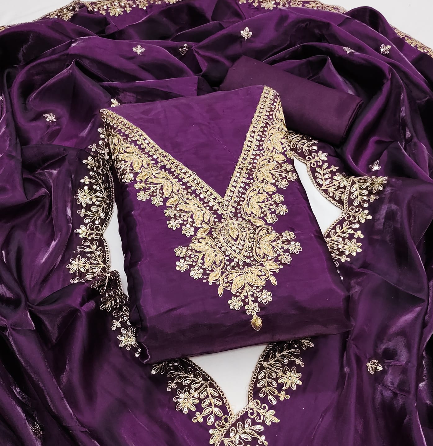 Designer Mohey Zimmi Choo Kodding Squance Work Dress material Collection