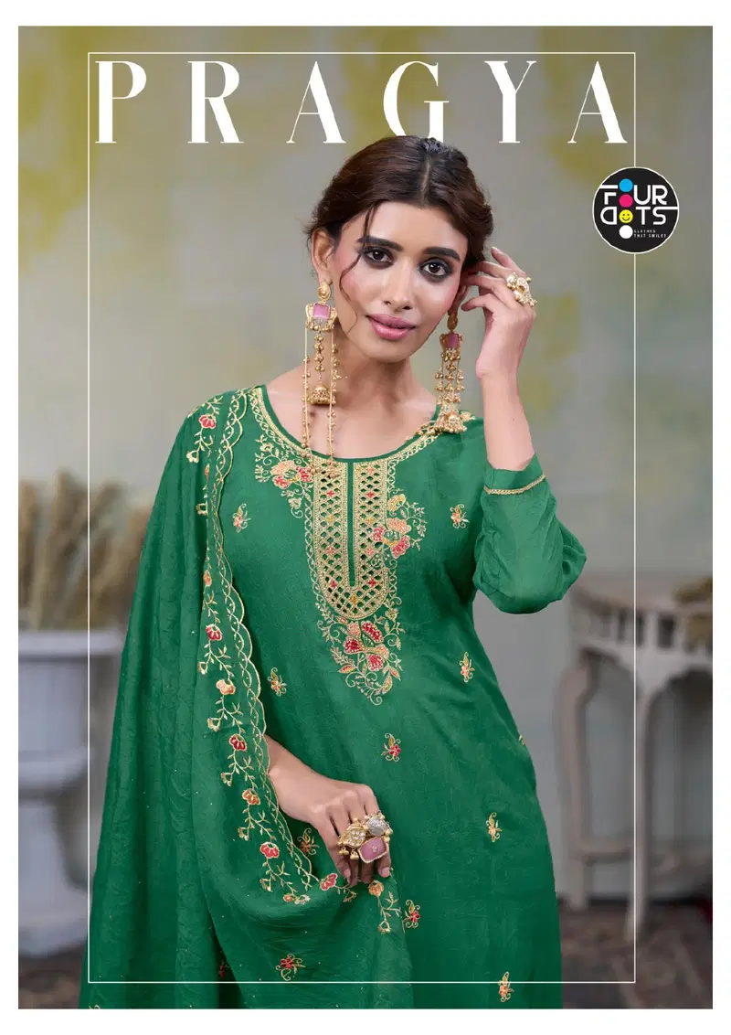 Four Dots Pragya Glass Organza With Zarkan Work Salwar Kameez