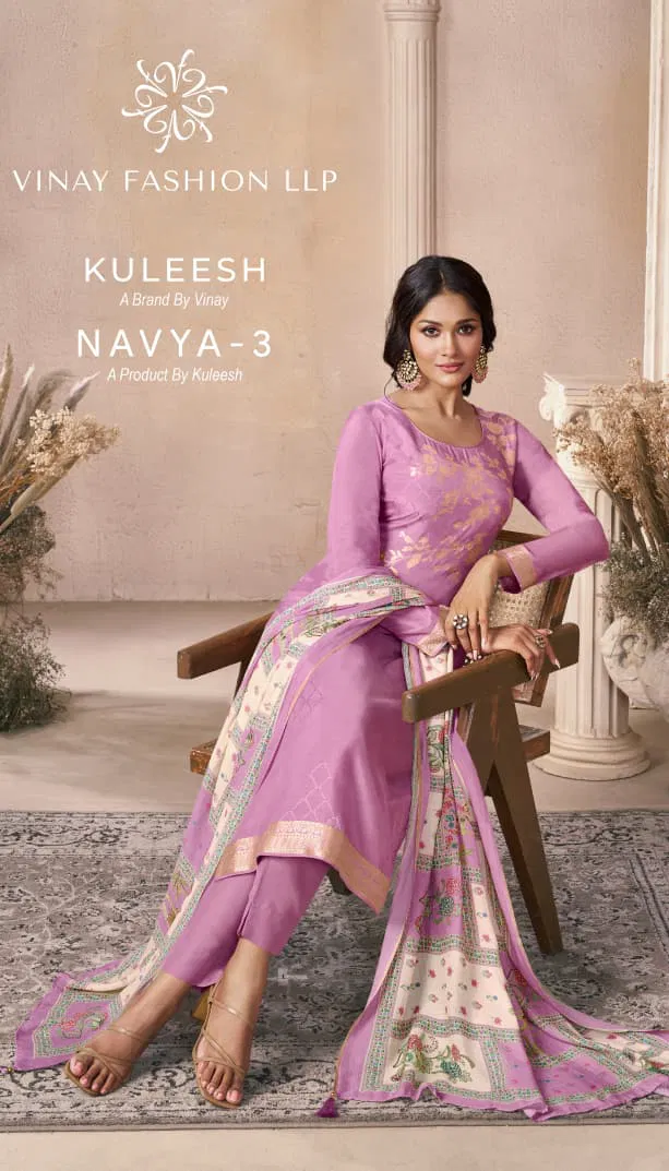Vinay Kuleesh Navya Vol 3 Viscose Maslin Jacquard Salwar Kameez