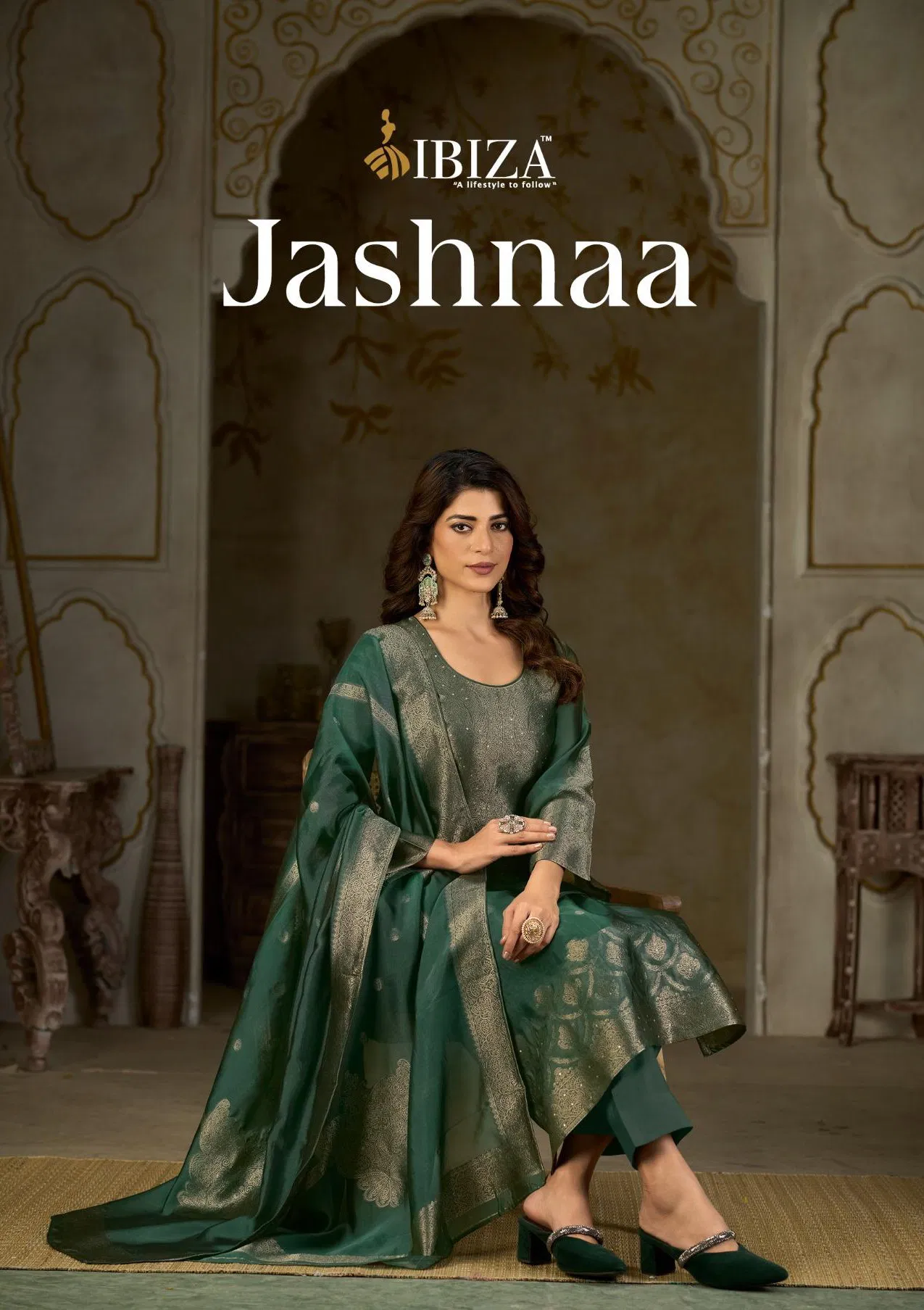 Ibiza Jashnaa Banglory Silk Jacquard With Handwork Salwar Kameez