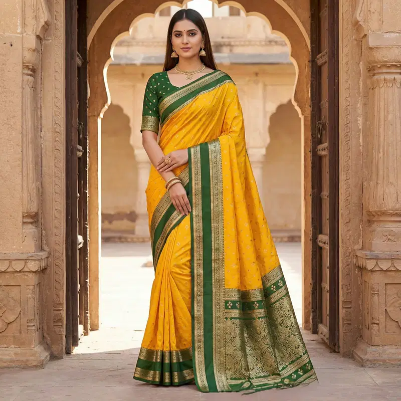 Mb 3326 Banarasi Silk Zari Weaving Traditional Saree Collection