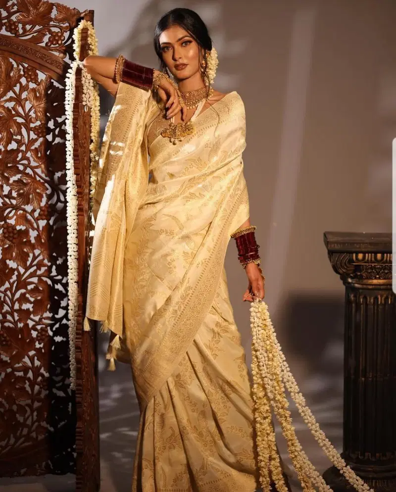 Soft Silk 3088 Lichi Silk Jacquard Work Festival Saree