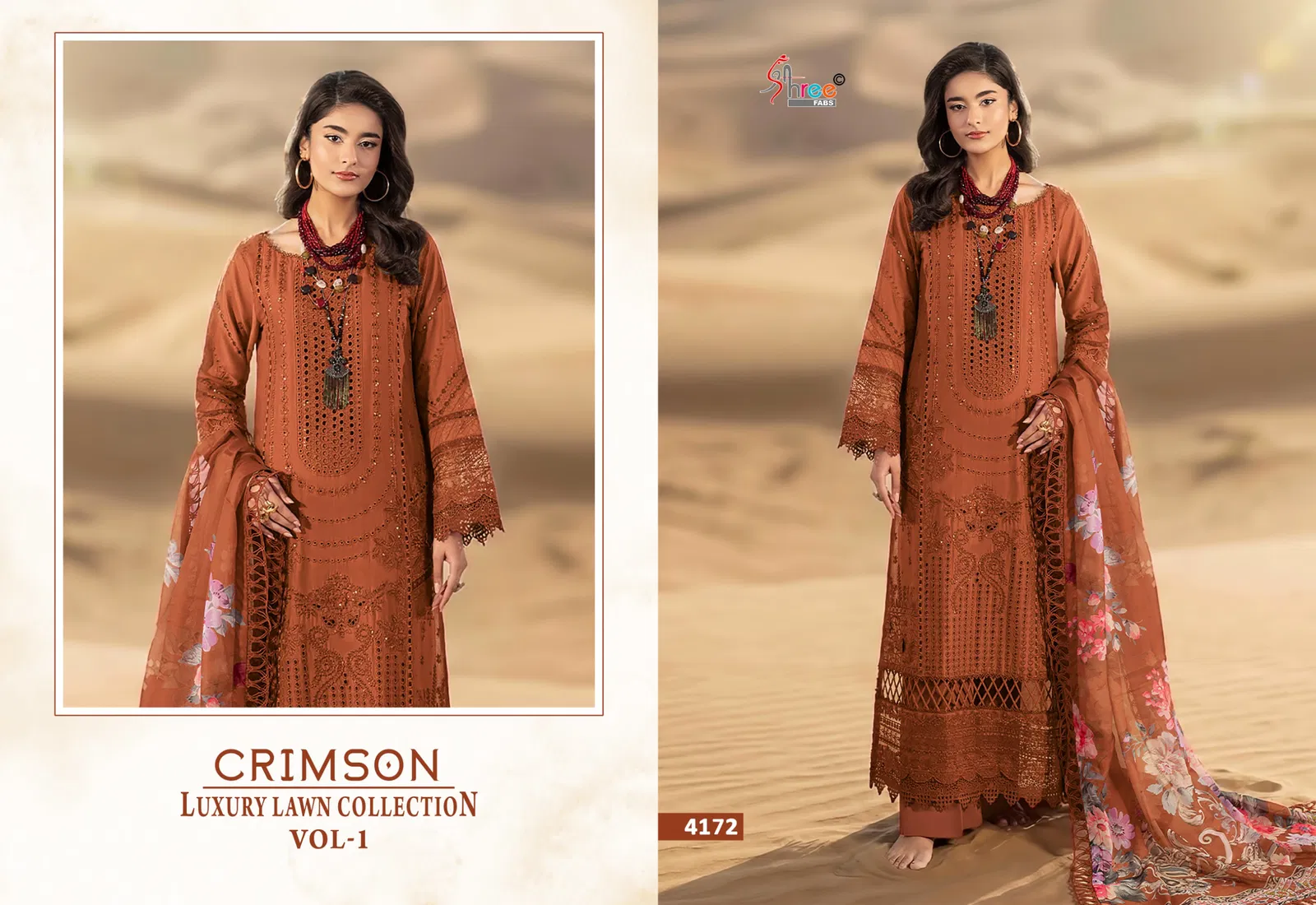 Shree Crimson Luxury Lawn Collection Vol 1 Cotton Dupatta Pakistani Suits