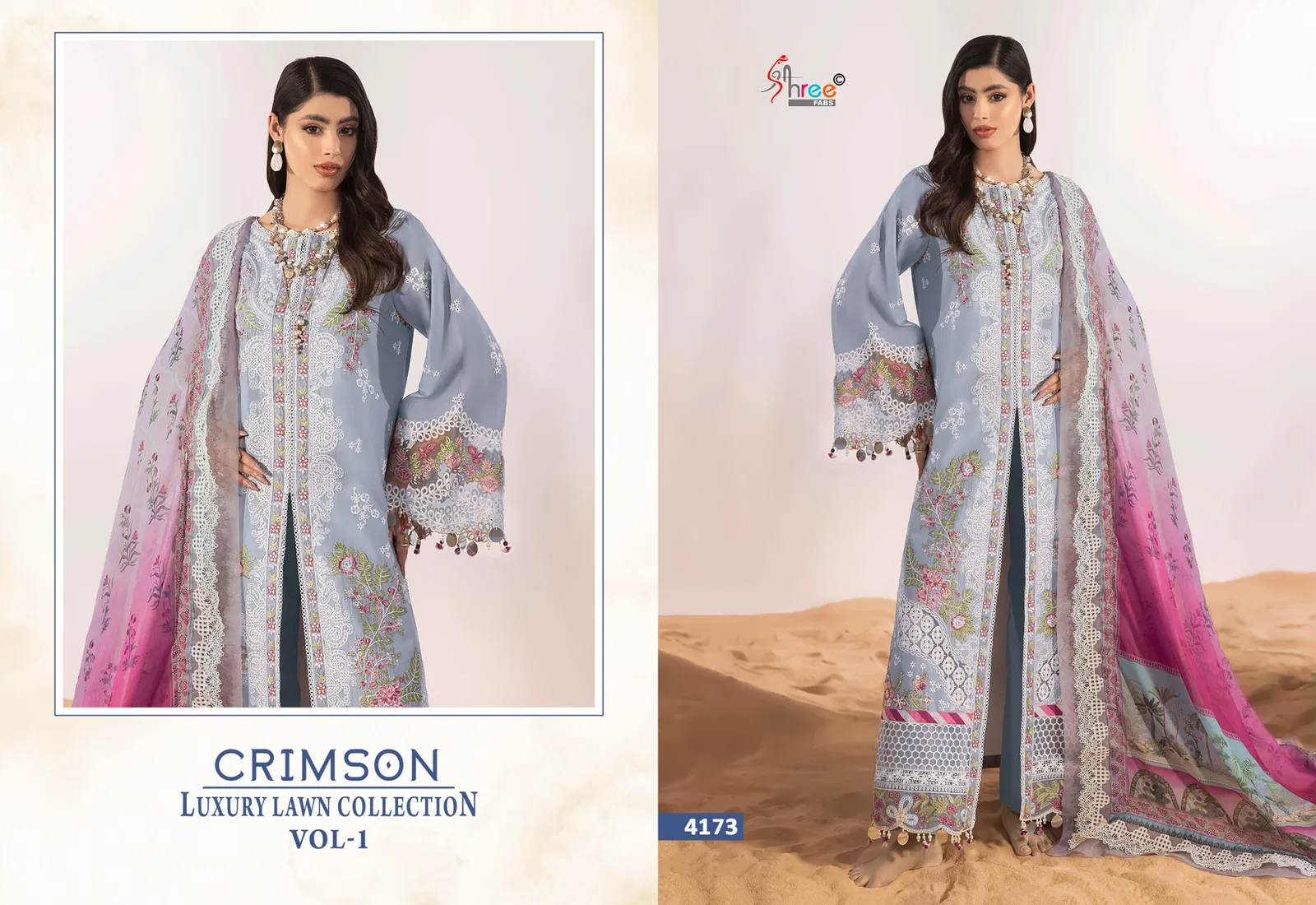 Shree Crimson Luxury Lawn Collection Vol 1 Cotton Dupatta Pakistani Suits