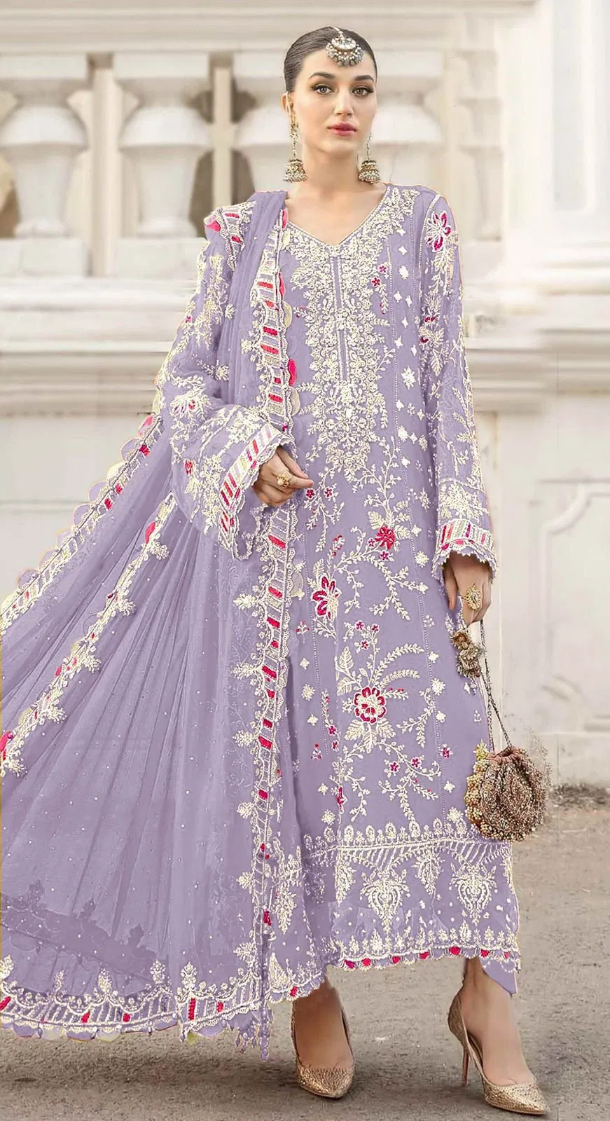Bilqis B 258 A To D Chiffon Embroidered Work Pakistani Salwar Kameez