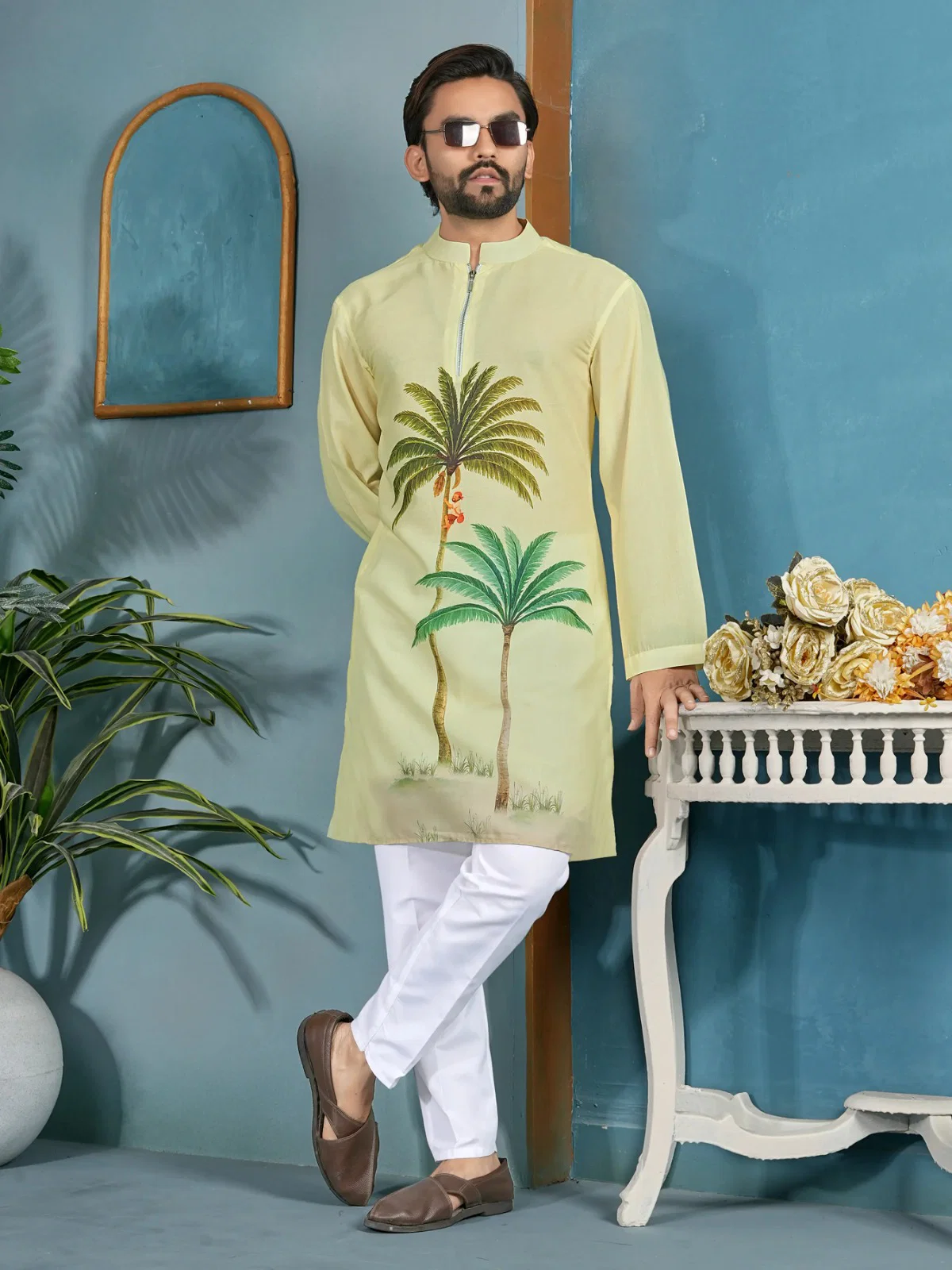 Shee Star 12 Cotton Printed Mens Festive Wear Kurta