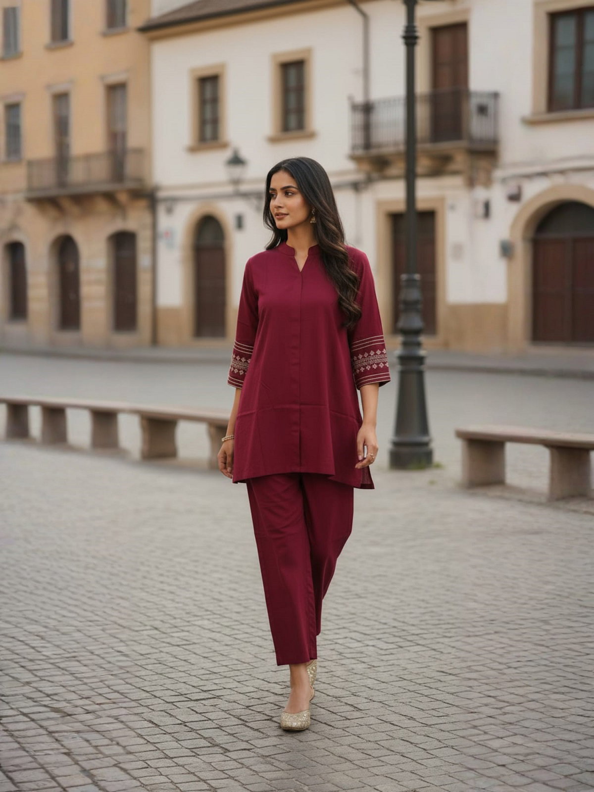 Navya Kurti 220 Casual Wear Embroidery Worked Co-Ord Set