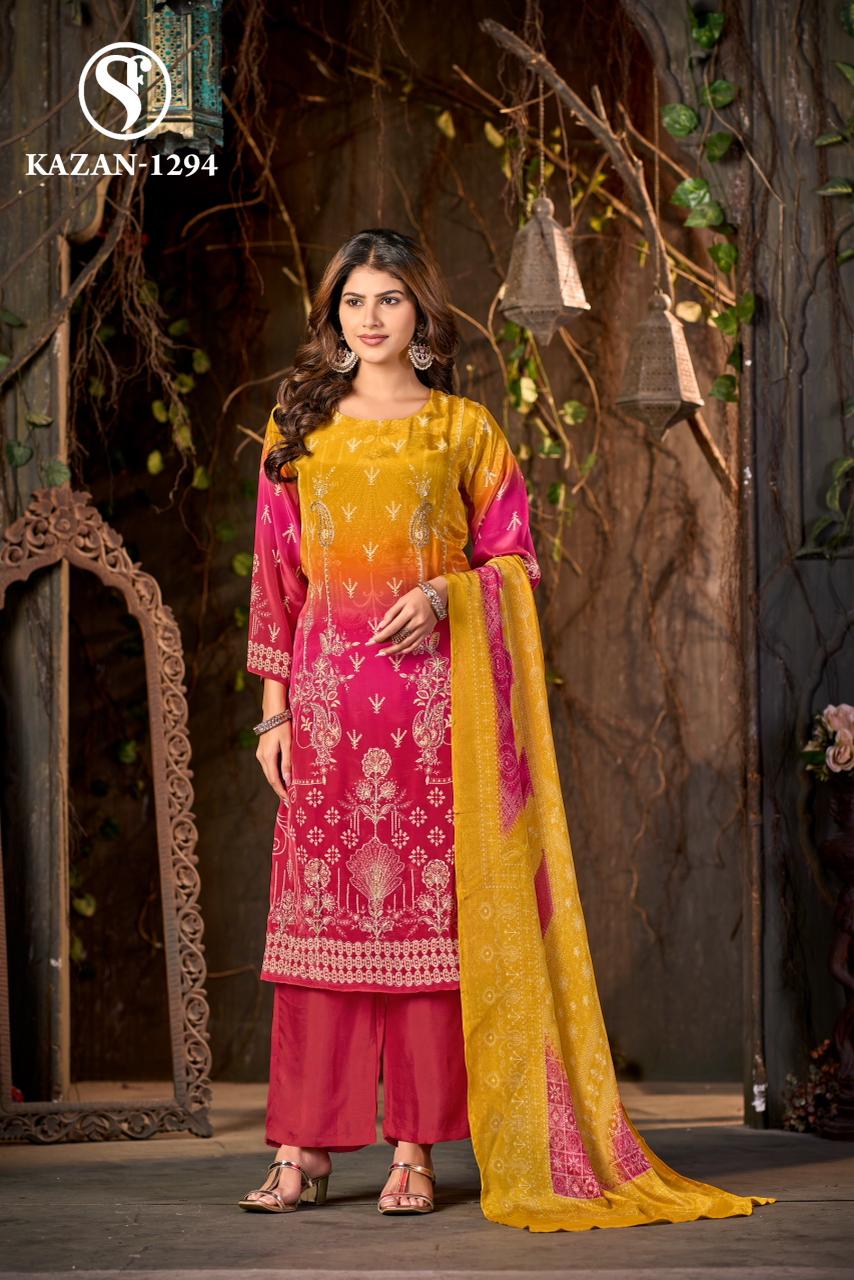 Swt Kazan Vol 15 Pure Viscose Pakistani Printed Kurti Bottom With Dupatta