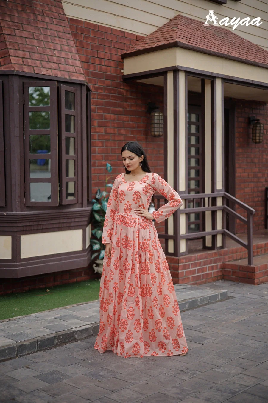 Aayaa vol 9 Pure Chanderi Heavy Digital Print Gown Collection