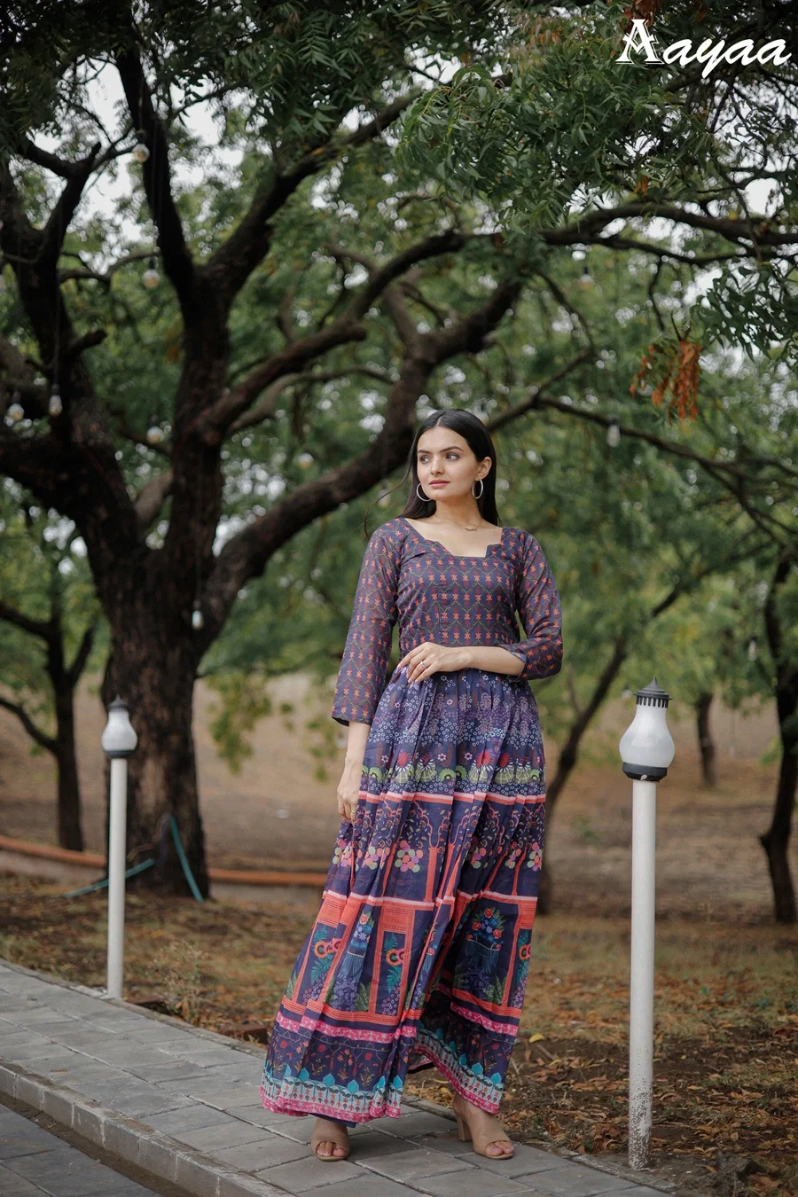 Aayaa vol 9 Pure Chanderi Heavy Digital Print Gown Collection