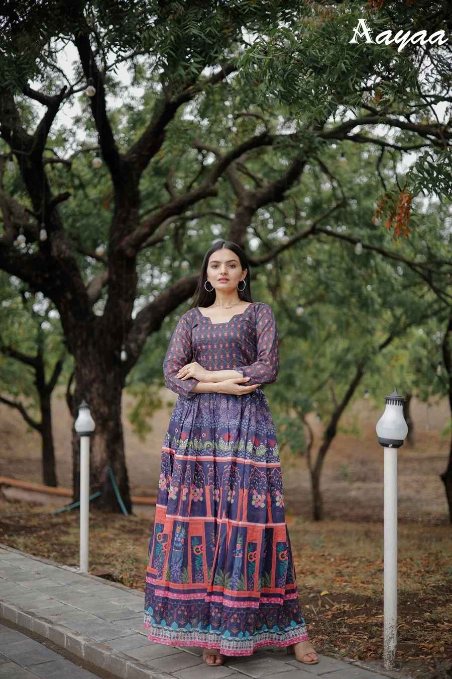 Aayaa vol 9 Pure Chanderi Heavy Digital Print Gown Collection